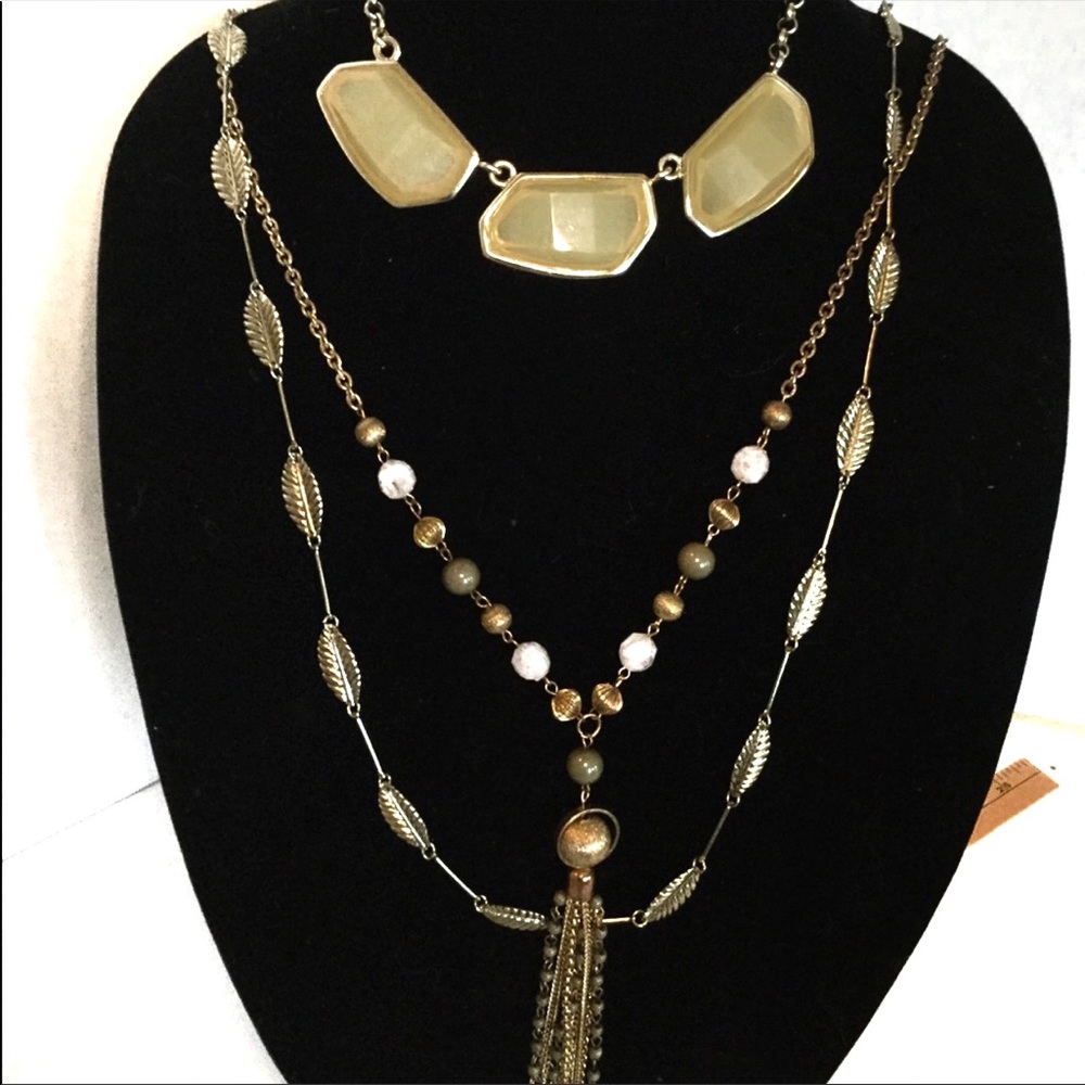 Bundle of Three Gold Tone Necklaces